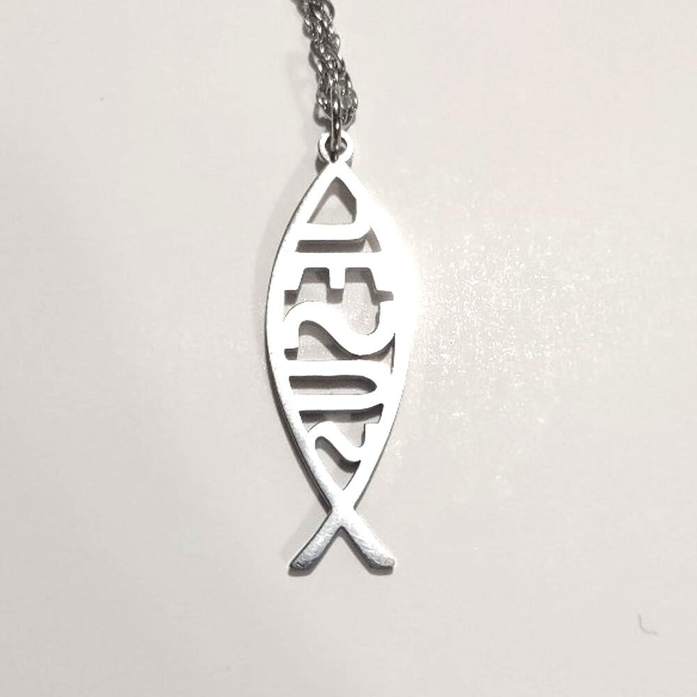 Stainless Steel Jesus Christ Fish Necklace Christian Christmas Birthday Gift New